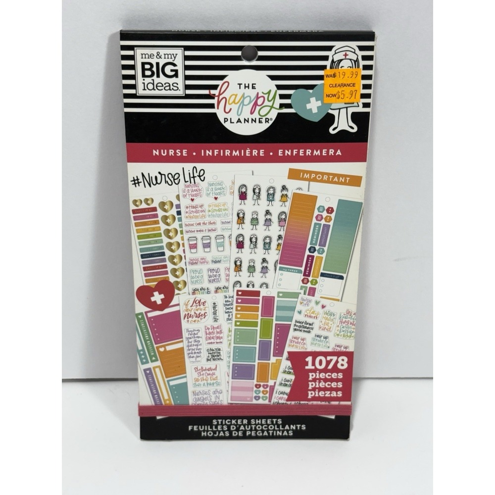 Happy Planner Sticker NURSE 1078 Pieces  Me & My Big Ideas Barely Used